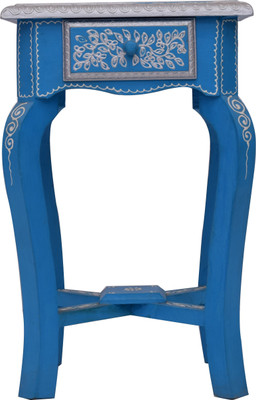 

Kingscrafts Solid Wood Side Table(Finish Color - Blue)