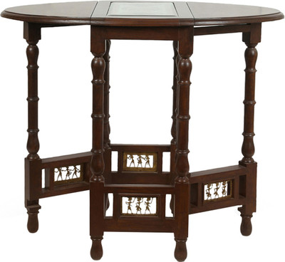 

ExclusiveLane Teak Wood Foldable Solid Wood Side Table(Finish Color - Walnut Brown)