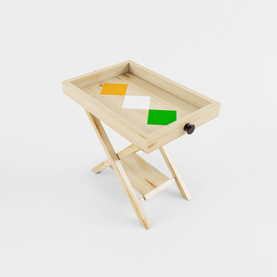 

Smalshop Independence Day Special Solid Wood Side Table(Finish Color - Natural Pine with Tricolor Paint Details)
