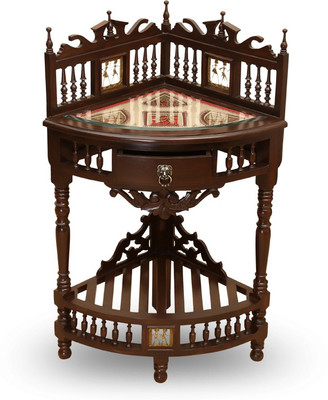

ExclusiveLane Teak Wood Solid Wood Corner Table(Finish Color - Walnut Brown)