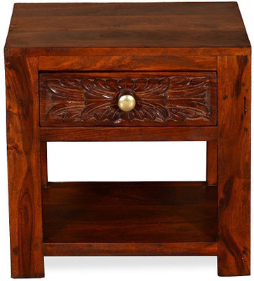 

Ringabell Crafted Drawer Solid Wood Bedside Table(Finish Color - Honey Finish)