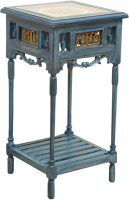 

ExclusiveLane Teak Wood Solid Wood Side Table(Finish Color - Cerulean Blue)
