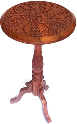

Woodpedlar 12"* 18" Slim Round Top Rosewood Solid Wood Side Table(Finish Color - Brown)