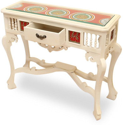 

ExclusiveLane Teak Wood Solid Wood Console Table(Finish Color - Creamish White)