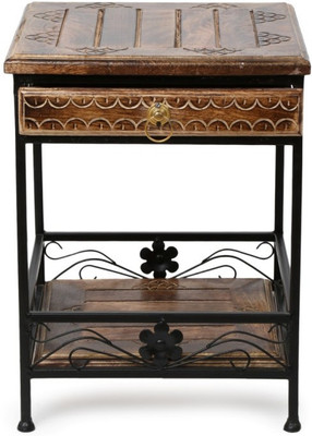 

Onlineshoppee AFR965-sl Solid Wood Side Table(Finish Color - walnut brown)