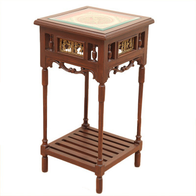 

ExclusiveLane Teak Wood Solid Wood End Table(Finish Color - Walnut Brown)