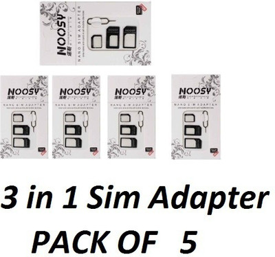

99 Gems Pack of 5,, 3 in 1 Sim Adapter(Rubber Plastic)