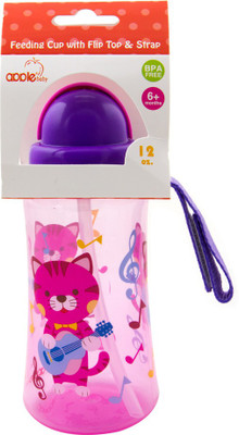 

Apple Baby Feeding Cup With Flip Top & Strap(Pink)