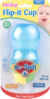 

Nuby Flip-It Leak-Resistant Thin Straw Bottle 300ml - 300 ml(Blue)
