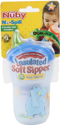 Nuby Insulated Cup With Hard Spout Flip-Top Cover(Blue)