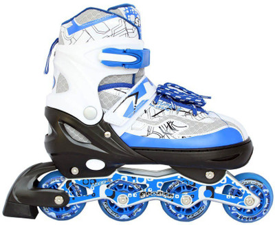 

Dezire ADJUSTABLE INLINE SKATES In-line Skates - Size 7-9 UK(Blue, White)