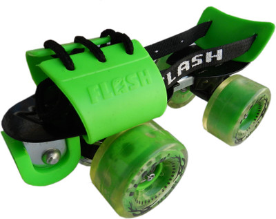 

Flash HI-FI With bearing Quad Roller Skates - Size 6-9 UK(Green), Multicolor