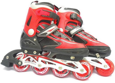 

Dezire inline skates with lights in its first wheel In-line Skates - Size 6.5-8 UK(Black, Red), Red;black