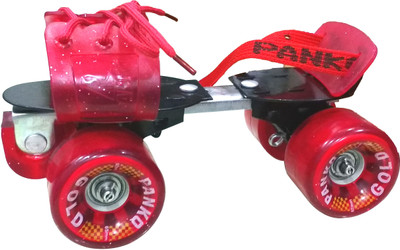 

Panko Gold with Bearing Quad Roller Skates - Size 7-9 UK(Red)
