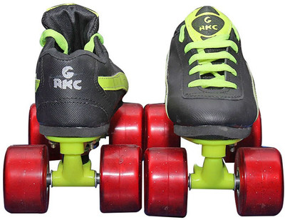 

RKC Pro Youth Bearing Wheel Quad Roller Skates - Size 2.5 UK(Black)