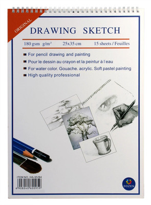 

DOZEN Drawing 180 GSM, 15 Sheets Sketch Pad(White, 15 Sheets)