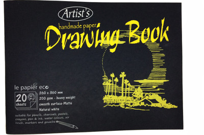 

Creates & Designs Artist's Handmade Paper Drawing Book Big Sketch Pad(Black, 20 Sheets)