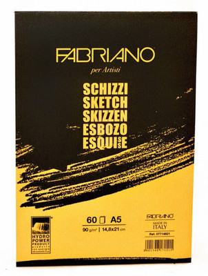 

Fabriano Artists' Sketch Glued Block A5 Sketch Pad(White, 60 Sheets)