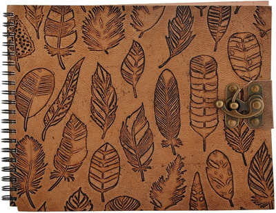 

hare Krishna handicrafts Pankh emboss leather handmade paper Sketchbook Sketch Pad(Tan, 50 Sheets)
