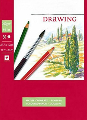 Shrih Drawing 200 GSM A3 Sketch Pad Red, 30 Sheets