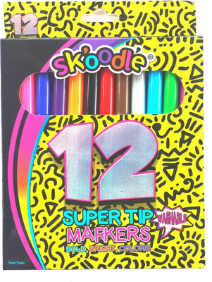 

SKOODLE WASHABLE MARKERS SUPERFINE Nib Sketch Pen with Washable Ink(MULTI COLOR)