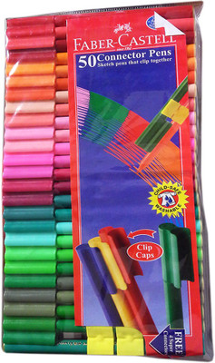 FABER-CASTELL 50 Connector Medium Point Tip Nib Sketch Pens  with Washable Ink(Set of 1, Multicolor)