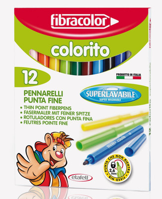 

Fibracolor Colorito Super Fine Nib Sketch Pens with Washable Ink(Set of 1, Multicolors)