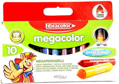 

Fibracolor Megacolor Fine Nib Sketch Pens with Washable Ink(Set of 1, Multicolor)