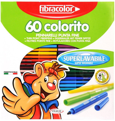 

Fibracolor Colorito Superfine Nib Sketch Pens with Washable Ink(Set of 1, Multicolors)