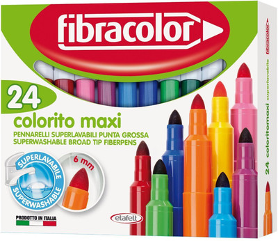 

Fibracolor Color Maxi Fine Nib Sketch Pens with Washable Ink(Set of 1, Muticolor)