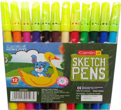 Camlin Art Solution Superfine Nib Sketch Pens(Set of 12, Multicolour)