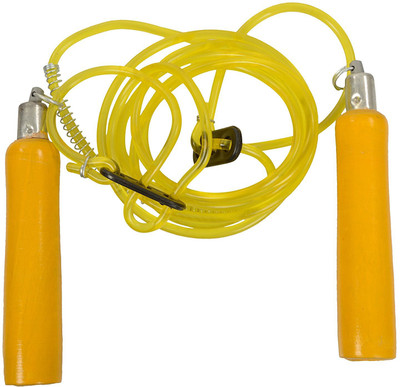 

Woody WOODEN HANDLE ADJUSTABLE SKIPPING ROPE Freestyle Skipping Rope(Yellow, Length: 4 inch)