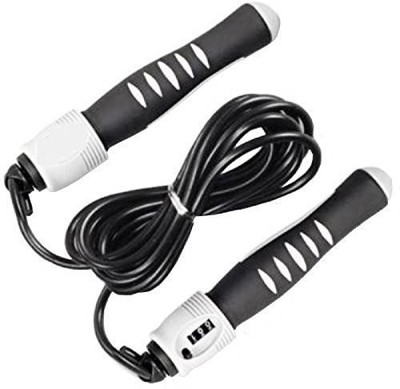

Kemket Skipping Ropes Comfortable Handles Weighted Skipping Rope(Black, Length: 20 inch), Black-white