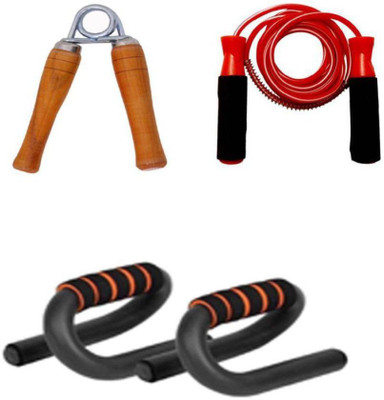 

BES Combo Skipping Rope/Push-up Stand/Hand Gripper Ball Bearing Skipping Rope(Multicolor, Length: 267 cm)