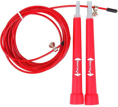 

The SweatShop Adjustable Length, 3m Coated Steel Speed Skipping Rope(Red, Length: 300 cm)