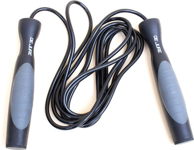 

De Jure Fitness Black Plastic Handle Speed Skipping Rope(Black, Length: 351 cm)