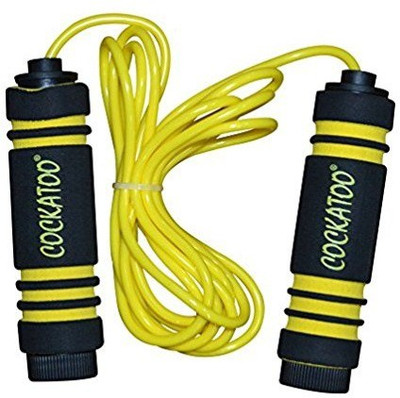 COCKATOO Cockatoo Pvc Jump Rope With Double Foam(Yellow/Black) Speed Skipping Rope(Yellow, Length: 262 cm)