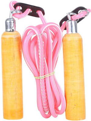 

ILARTE ILARTE Wooden Exercise/Fintess/Workout Skipping Rope Freestyle Skipping Rope(Pink, Length: 274 cm)