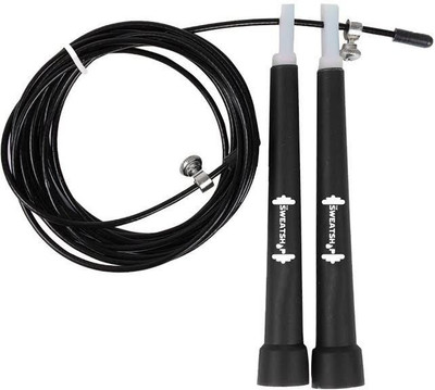 

The SweatShop Adjustable Black Steel SpeedRope Speed Skipping Rope(Black, Length: 300 cm)