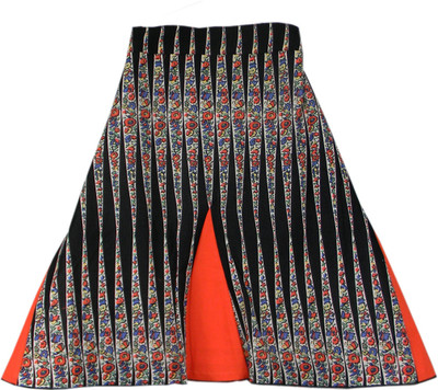 

SSMITN Printed Girls A-line Black, Orange Skirt