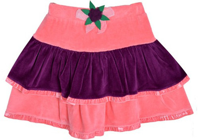 

Lil Orchids Solid Girls Tiered Pink Skirt