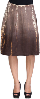 Oxolloxo Solid Women A-line Brown Skirt at flipkart