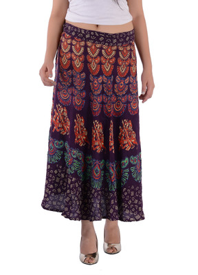 Indi Bargain Printed Women's Wrap Around Purple Skirt