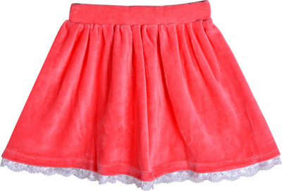 

Lil Orchids Solid Girls Gathered Pink Skirt