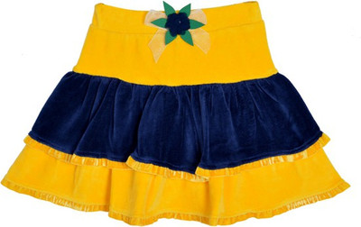 

Lil Orchids Solid Girls Tiered Yellow Skirt