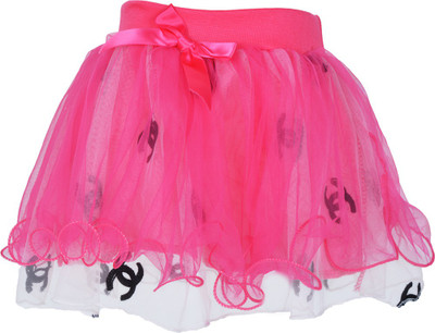 

Lil Orchids Floral Print Girls Gathered Red Skirt