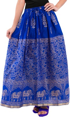 Archiecs Creation Animal Print Women Regular Blue Skirt