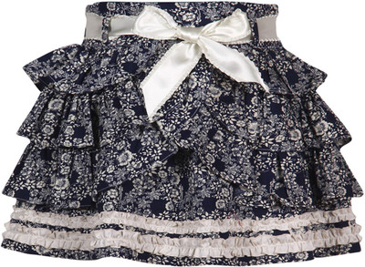 41% OFF on Cutecumber Floral Print Baby Girls Tiered Blue, White Skirt