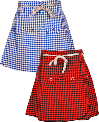 

Gkidz Checkered Girls A-line Red, Blue Skirt