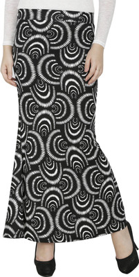 

Svt Ada Collections Printed Women's Broomstick Black Skirt, Mono chrome